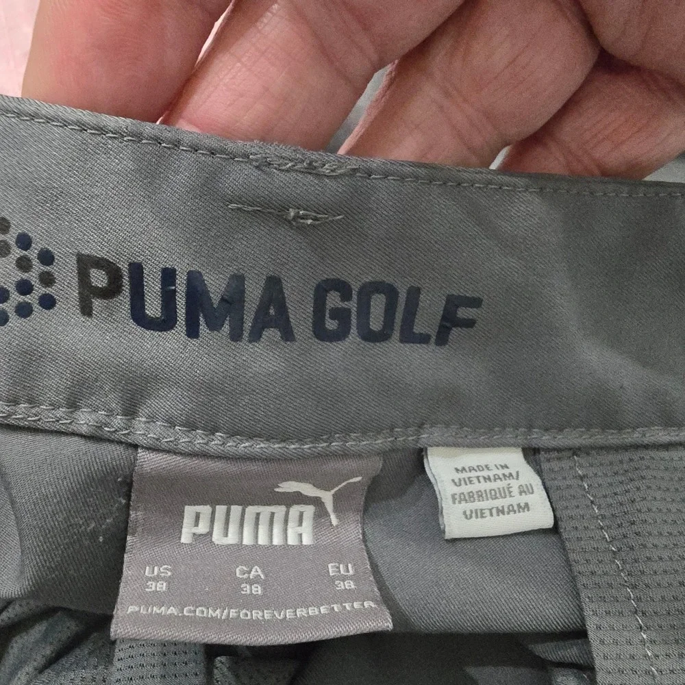 Puma Golf Mens Grey Performance Tech Shorts Size 38 Solid Activewear Regular Fit